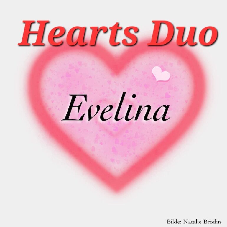 Cover til Hearts Duo sin nye singel "Evelina". Bilde av et hjerte
